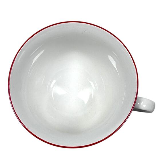 Cuthbertson American Christmas Tree Cups Saucers White Red Trim Service Set of 8 - Picture 4 of 12